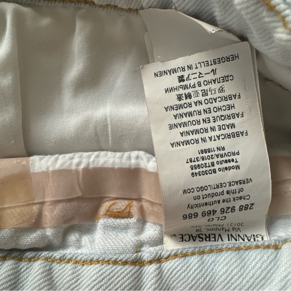 Versace Versus Denim 38 Mini Skirt Jeans Glam Party Club 38 - Picture 3 of 4